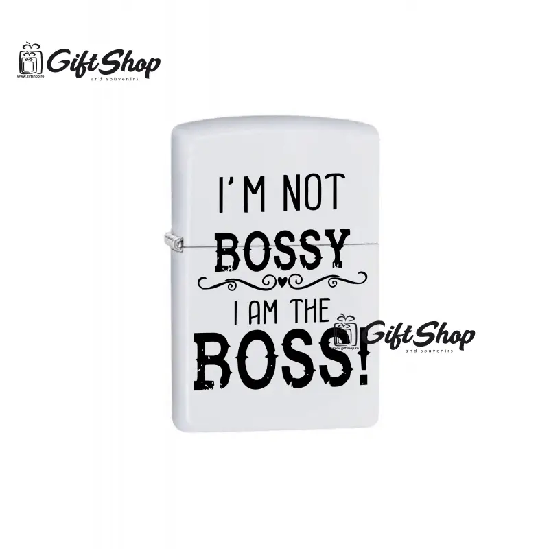 I`m not bossy, bricheta metalica gravata laser cu mesajv